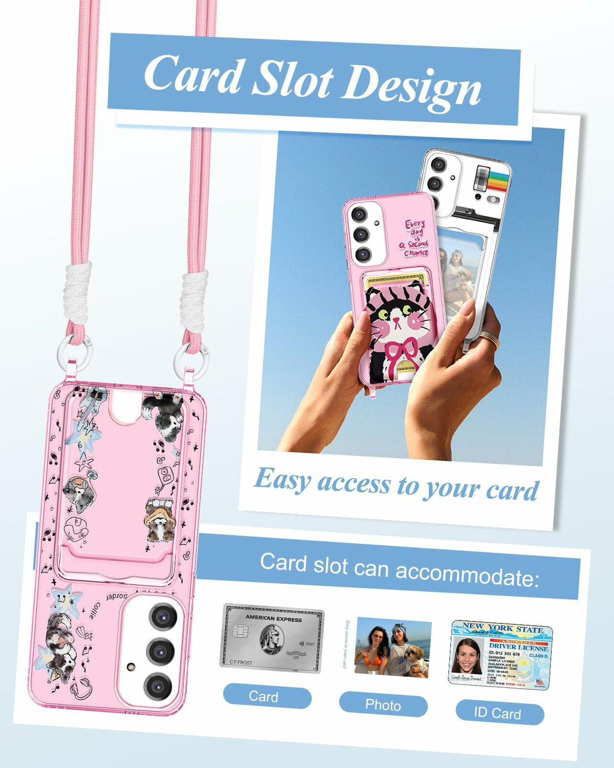 Funda cruzada Shorogyt para Samsung S24 con correa de muñeca, perro, nuevo