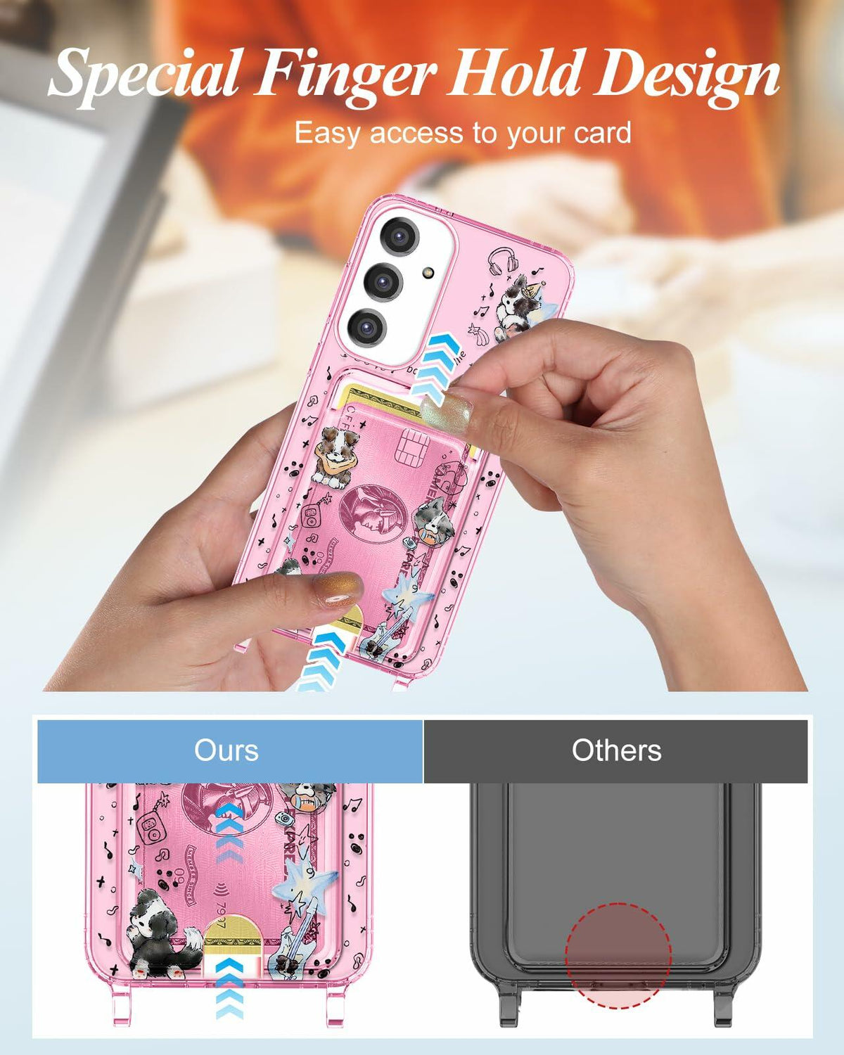 Funda cruzada Shorogyt para Samsung S24 con correa de muñeca, perro, nuevo
