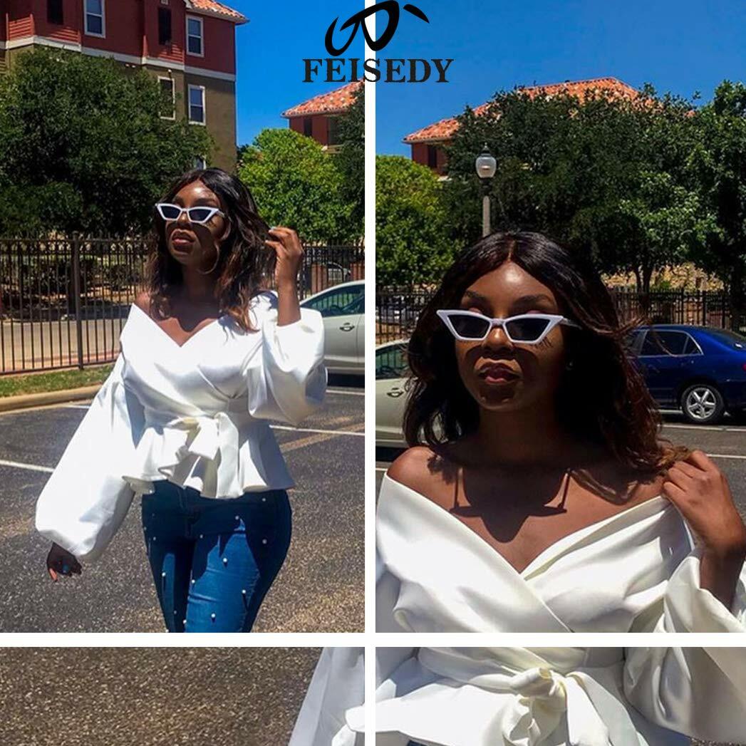 Gafas de sol FEISEDY B2291 estilo ojo de gato para mujer, vintage, cuadradas y pequeñas