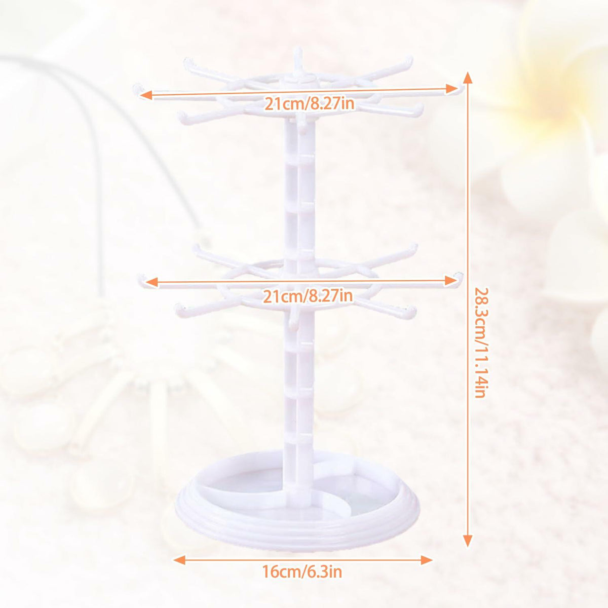 Soporte organizador giratorio para collares Ysmooiuy 11JJ1, color blanco, expositor de joyas