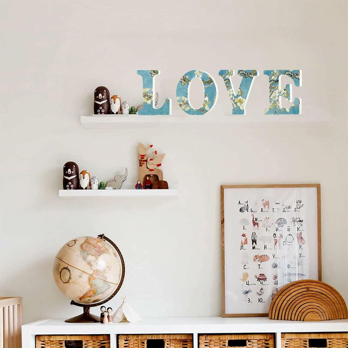 YRONTY Letra U decorativa de madera blanca de 4 pulgadas para manualidades y proyectos DIY
