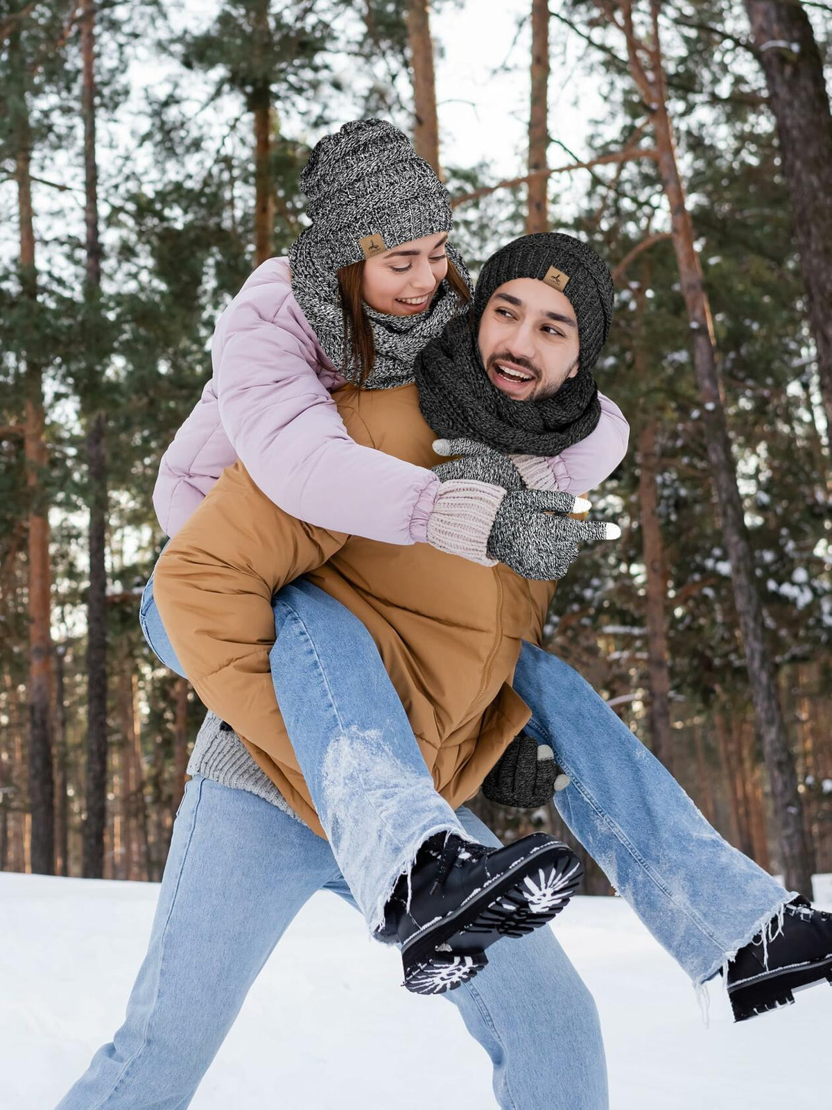 Warm Fleece Hat, Gloves & Scarf Set - Touchscreen Compatible, Unisex 3PCS