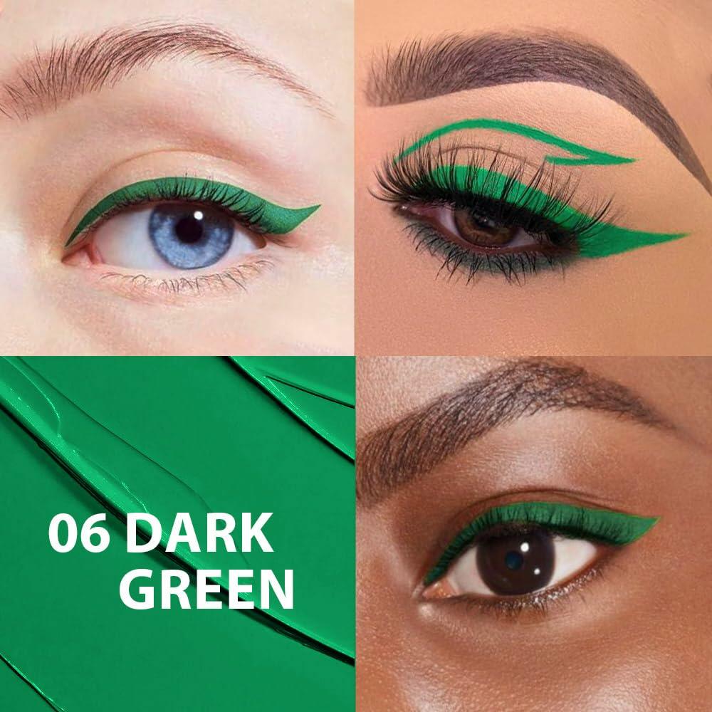 Set de 2 delineadores de ojos líquidos impermeables evpct verde oscuro de larga duración - Nuevo