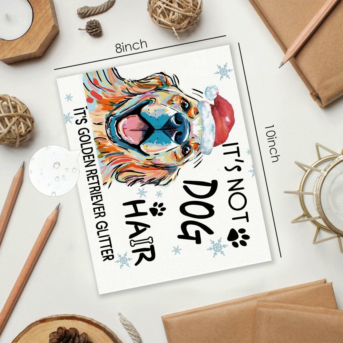 Arte de pared navideño de Golden Retriever APJYM, 10x8, decoración festiva sin marco