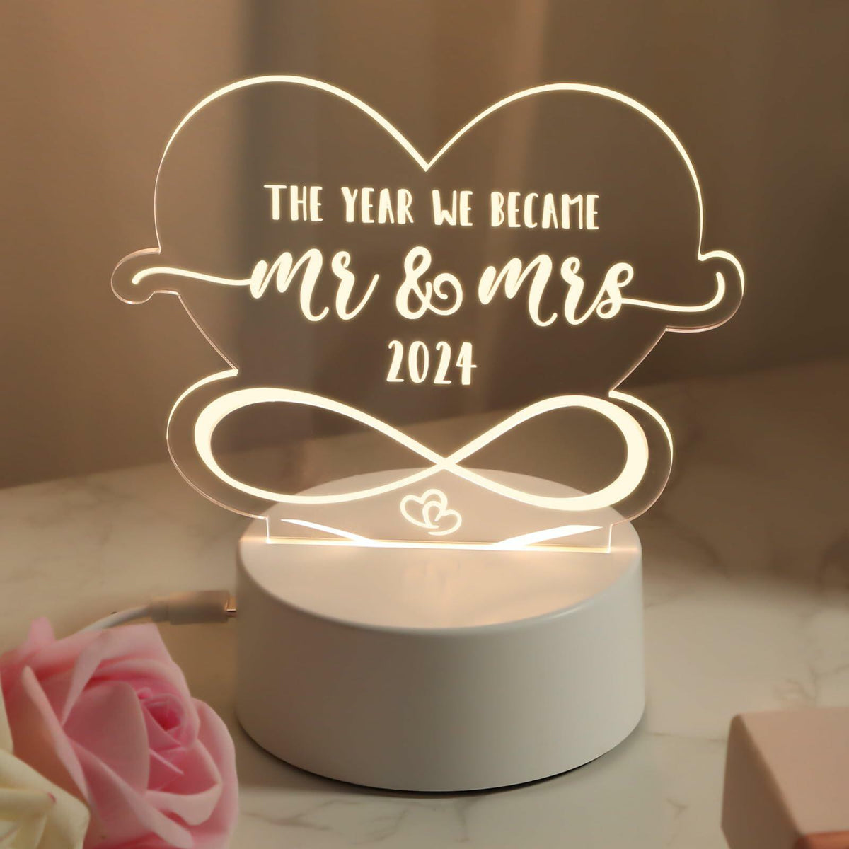 Luz nocturna LED Percozzi, regalo de bodas para él y ella 2024, decoración para parejas