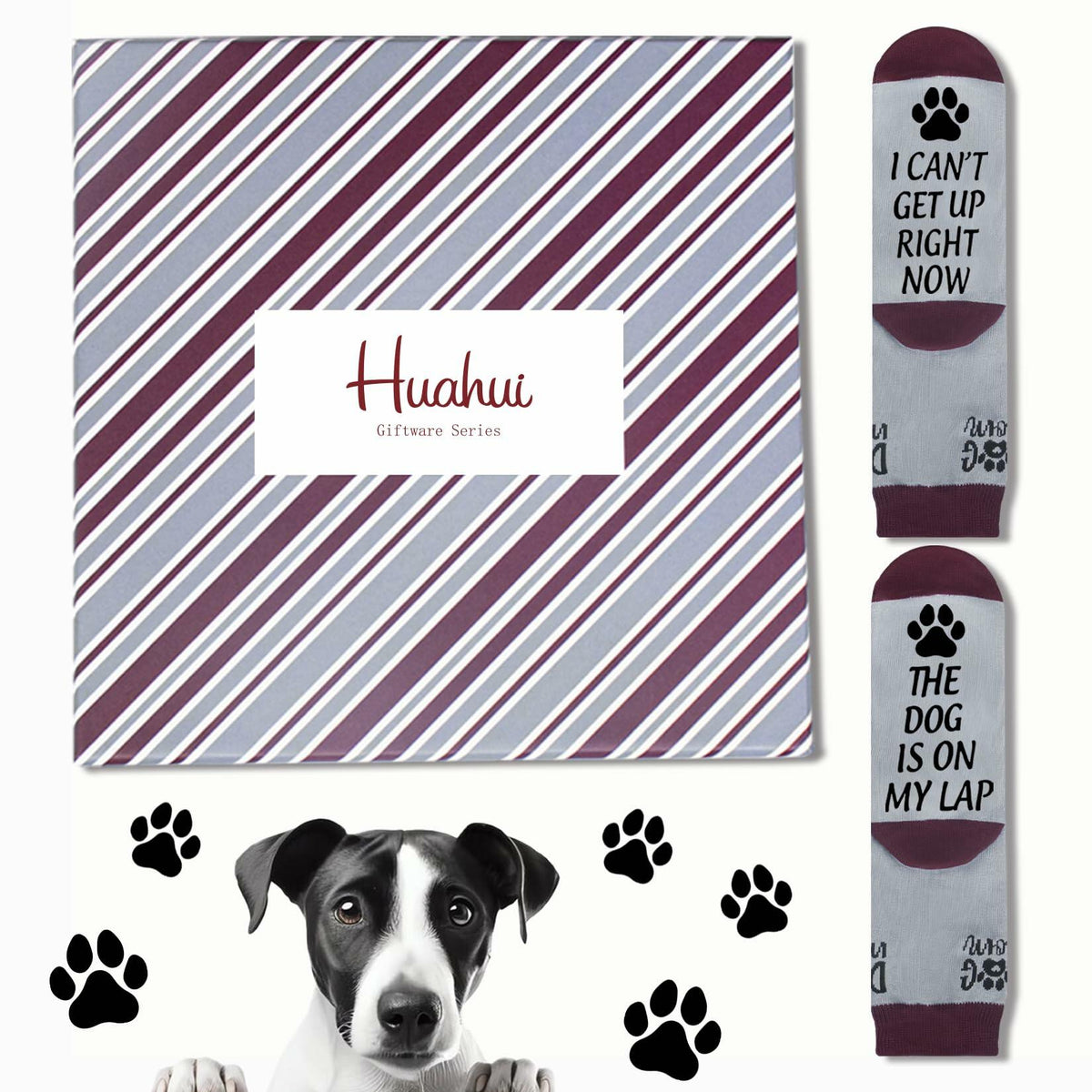 Calcetines Huahui «Dog Mom» para mujer, regalos divertidos para amantes de los perros, 1 par
