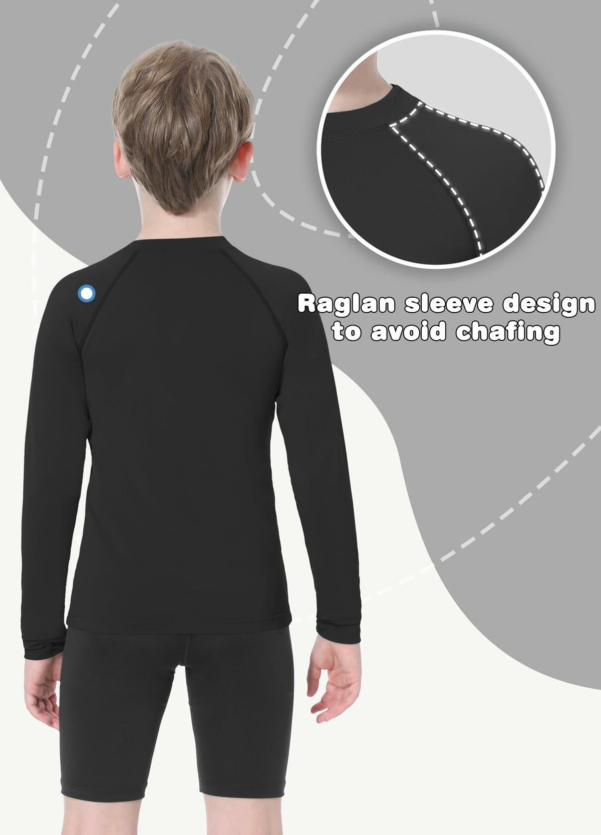 Camiseta de natación MIVEI con protección solar UPF 50+ para niño, de secado rápido, manga larga/corta, color blanco, talla