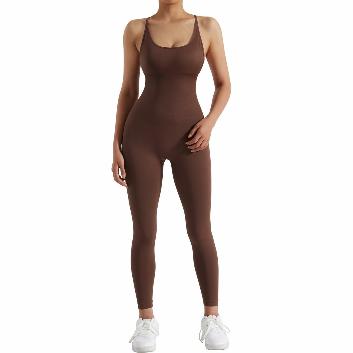 Enterizo RUUHEE para mujer, color marrón, sin costuras, espalda descubierta, control de abdomen, talla XL