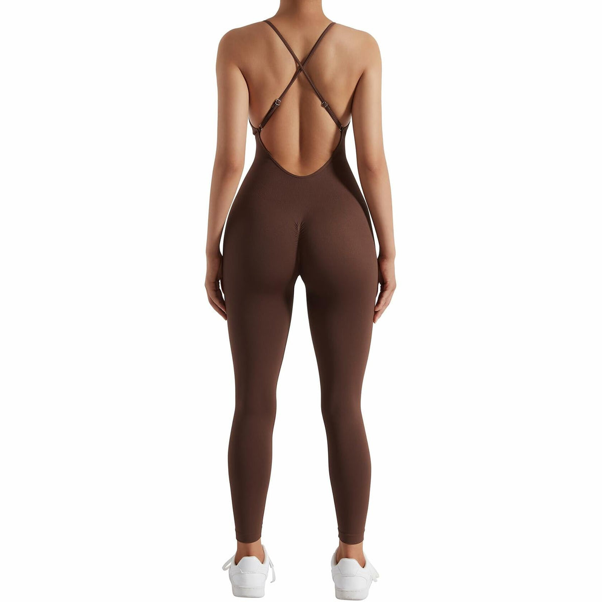 Enterizo RUUHEE para mujer, color marrón, sin costuras, espalda descubierta, control de abdomen, talla XL