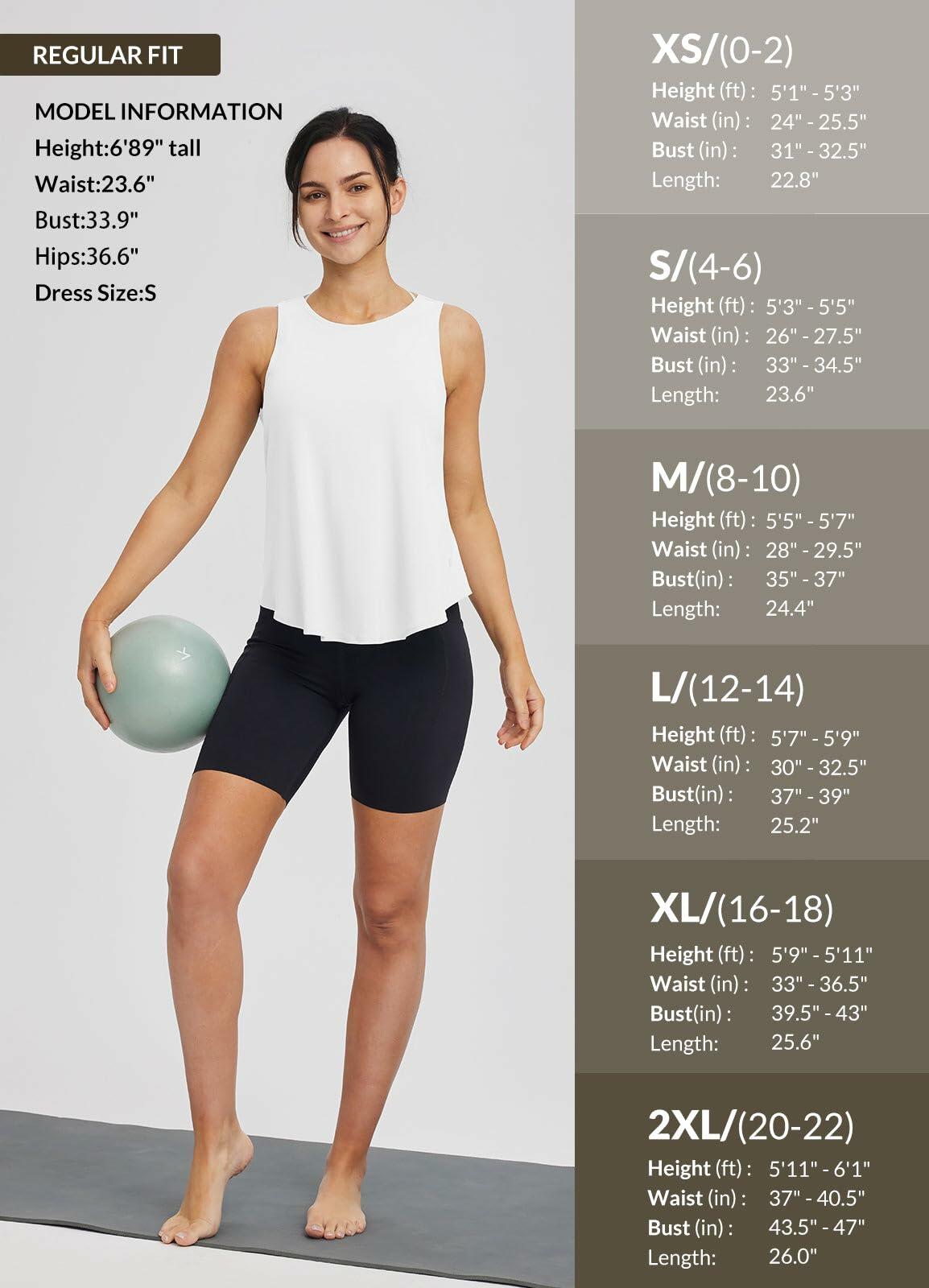 Camiseta de tirantes deportiva de yoga Baleaf para mujer, color blanco, corte holgado, talla L