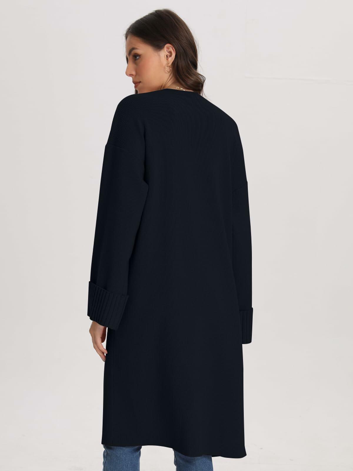Cárdigan tipo suéter negro para mujer Bloggerlove, abrigo tipo cárdigan oversize, otoño 2024