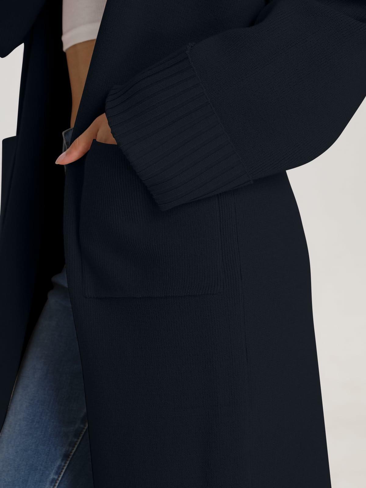 Cárdigan tipo suéter negro para mujer Bloggerlove, abrigo tipo cárdigan oversize, otoño 2024