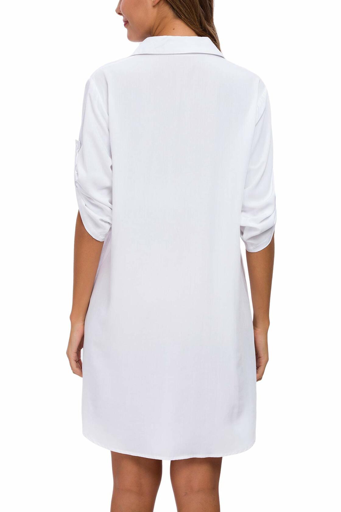 Vestido camisero informal de manga 3/4 con botones para mujer MANAIXUAN, talla extragrande (XXL)