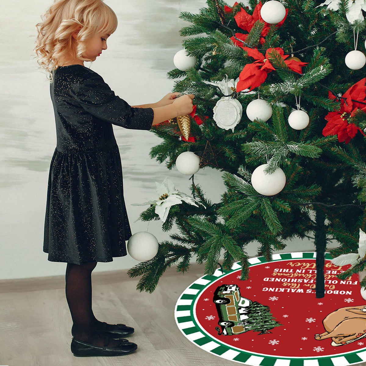 Falda para árbol de Navidad de 48" de la familia Griswold de Christmas Vacation, decoración navideña, regalo