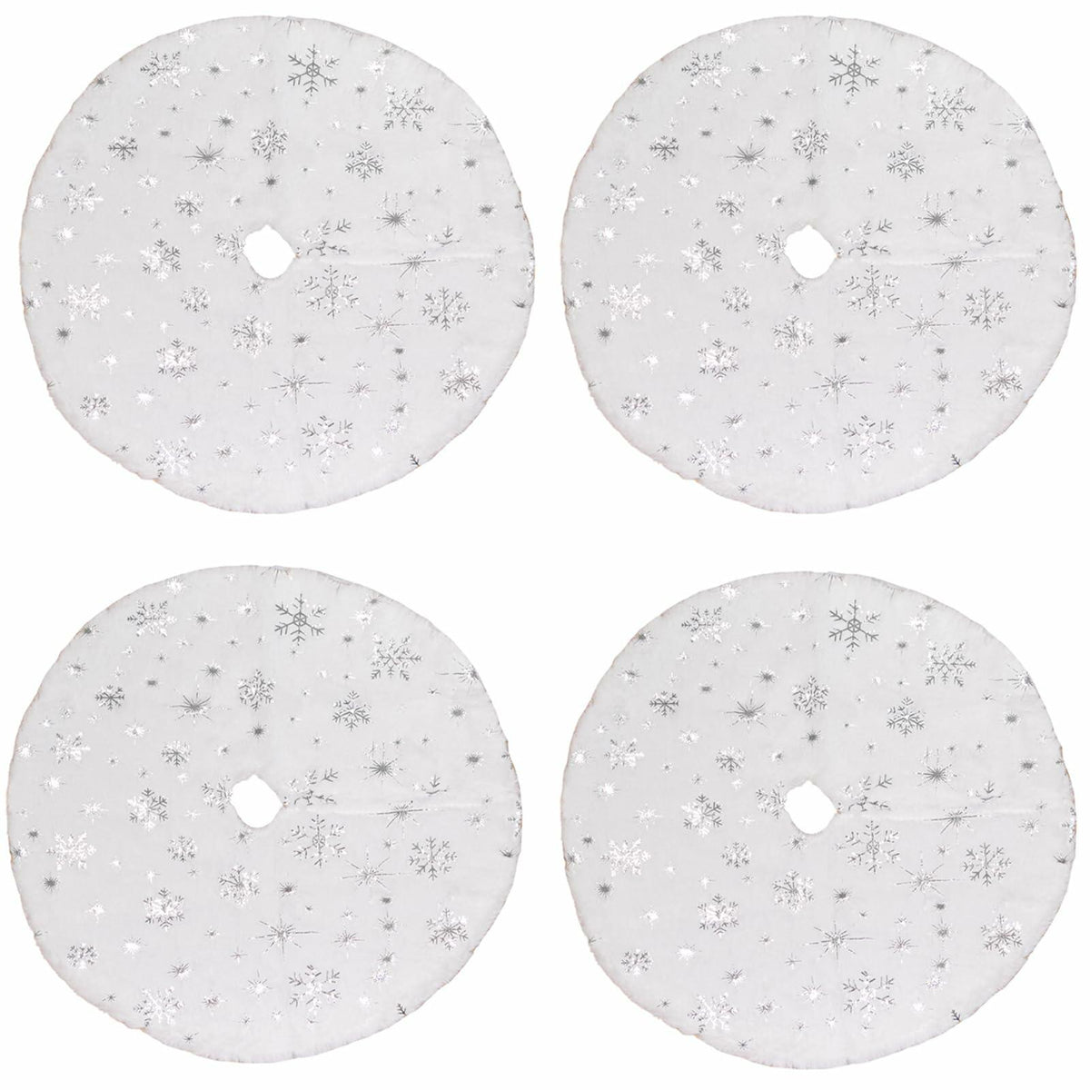 4pcs 15" Christmas Tree Skirt Set Mini Holiday Decoration