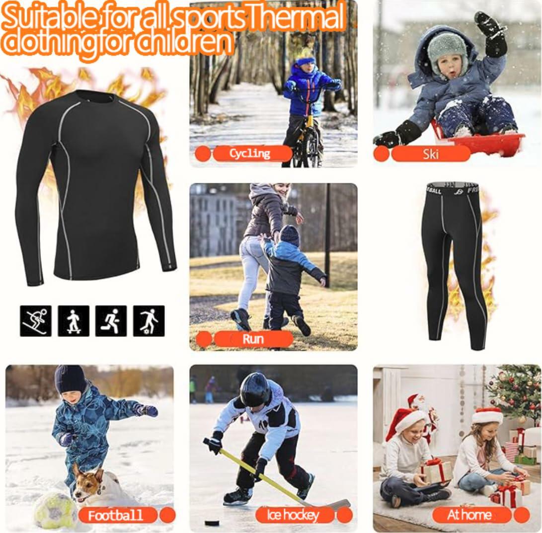 Conjunto de ropa interior térmica para niños Muzikin con forro polar, cálido y absorbente de humedad, talla 26
