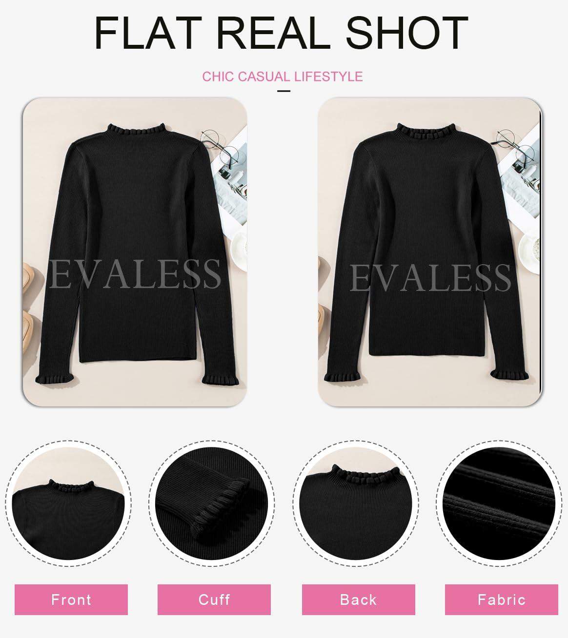 Suéter de punto acanalado rojo EVALESS para mujer, jersey informal de manga larga, talla XXL