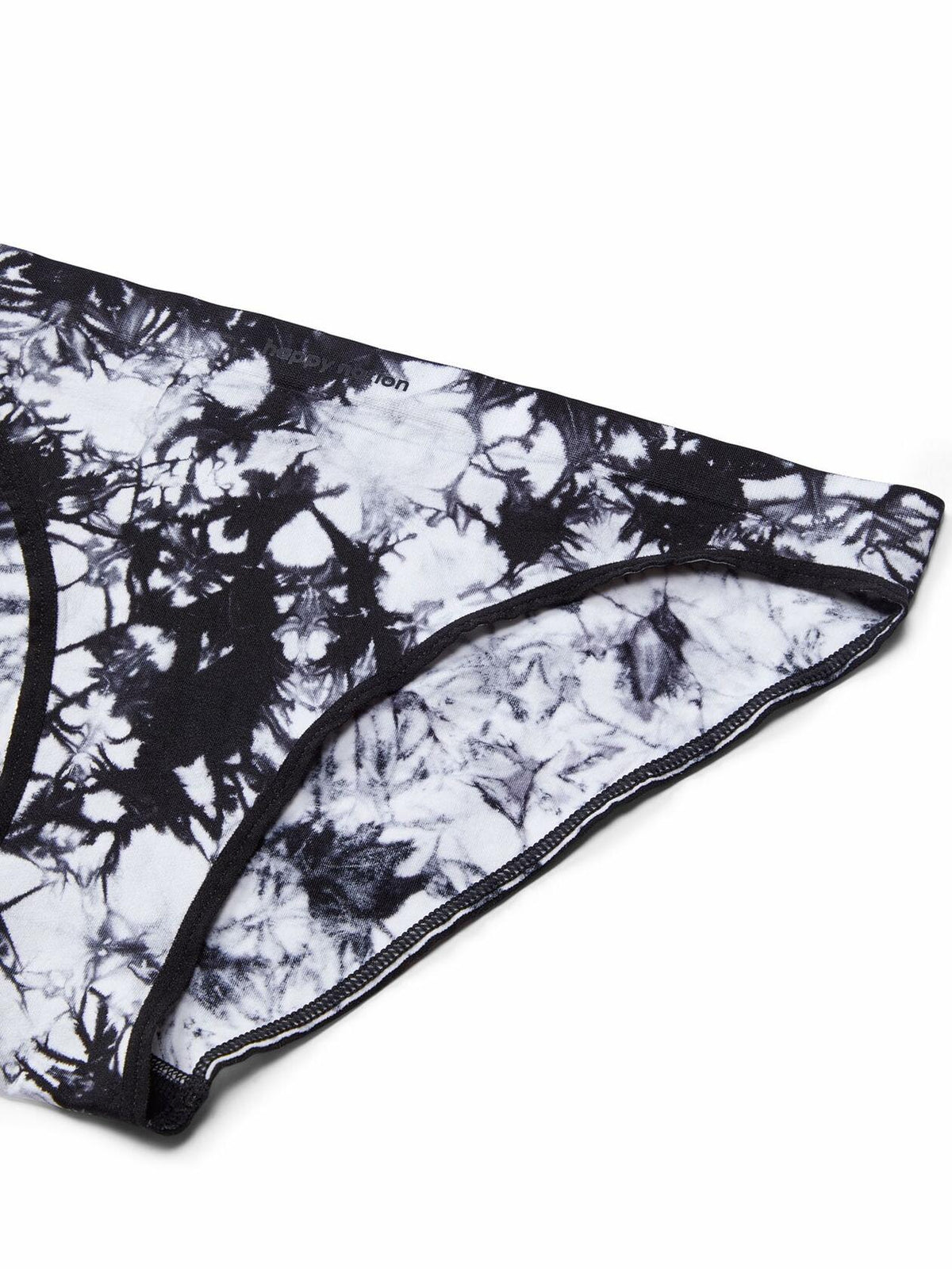 Ropa interior tipo bikini sin costuras Happy Nation Girls Cool & Comfy, estampado tie-dye negro, talla L