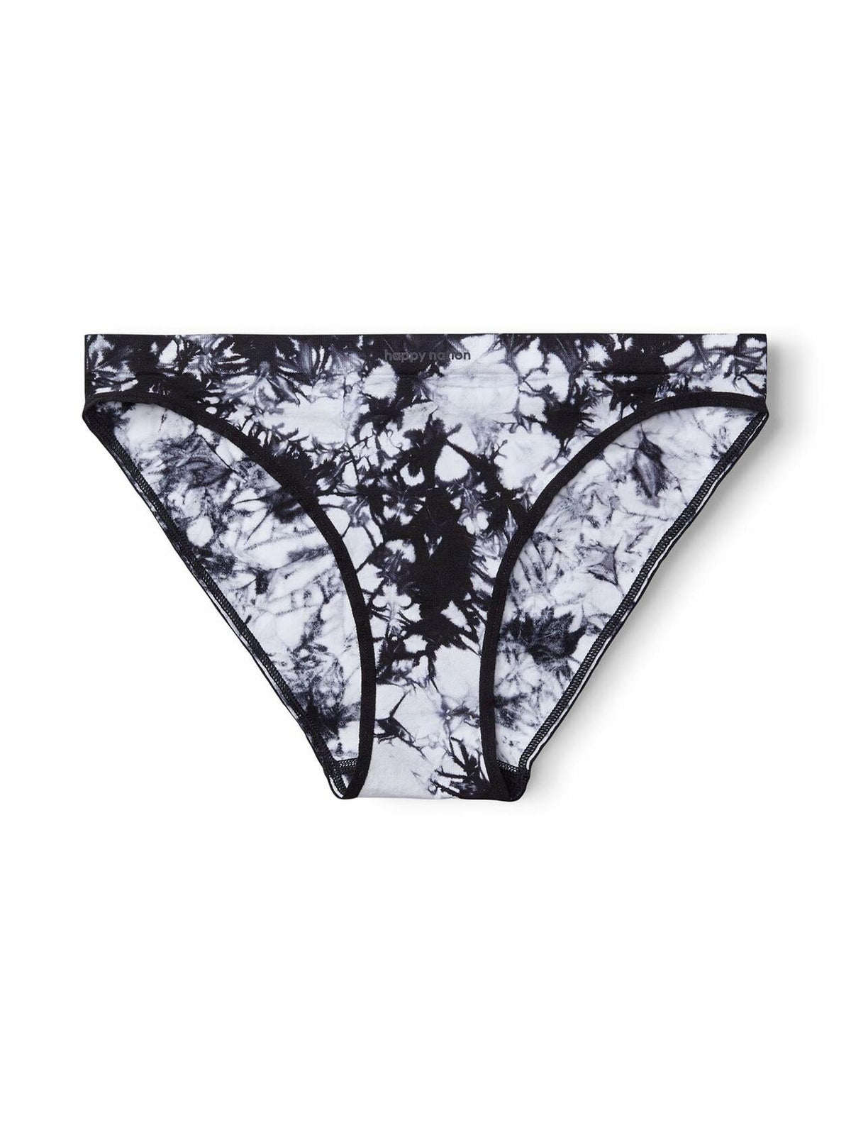Ropa interior tipo bikini sin costuras Happy Nation Girls Cool & Comfy, estampado tie-dye negro, talla L