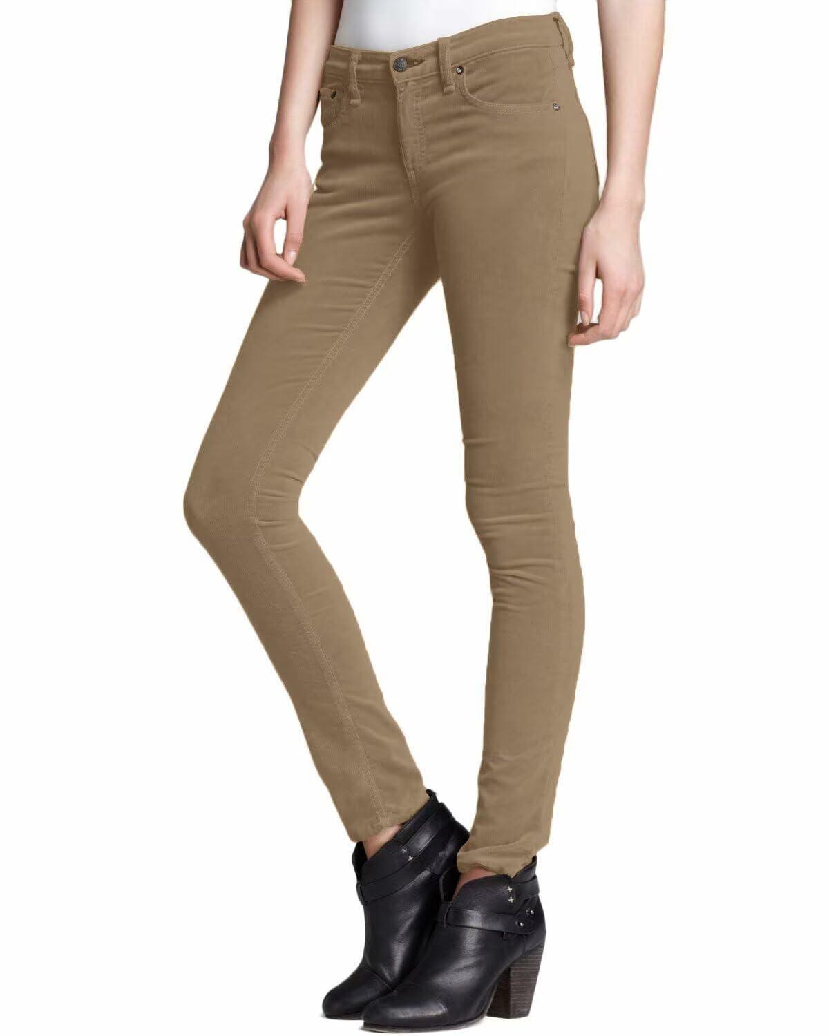 Pantalones ajustados de pana Hybrid & Company, color camel, talla 11