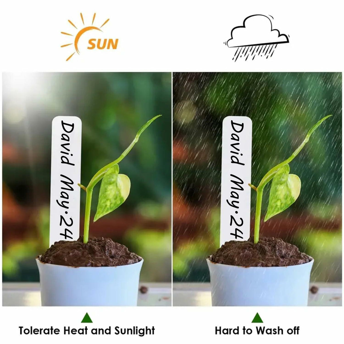 meumtuu 200 PCS Etiquetas de plástico blanco para plantas, marcadores de jardín de PVC PVCPL-200W