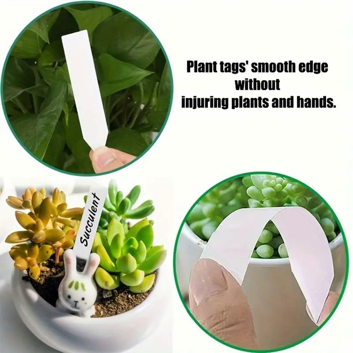 meumtuu 200 PCS Etiquetas de plástico blanco para plantas, marcadores de jardín de PVC PVCPL-200W