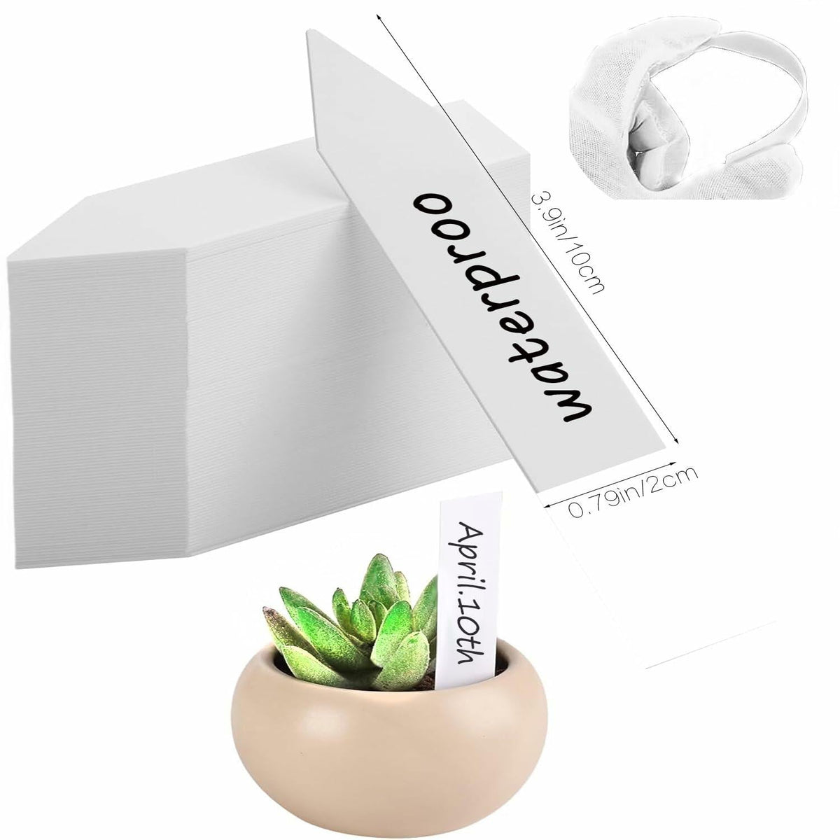 meumtuu 200 PCS Etiquetas de plástico blanco para plantas, marcadores de jardín de PVC PVCPL-200W