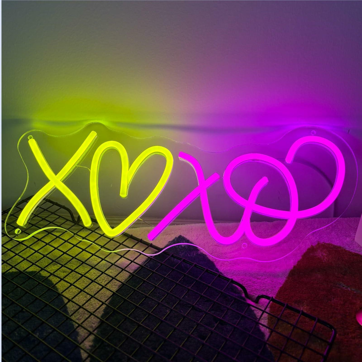Letrero de neón de corazón I LOVE YOU, luz LED rosa, decoración de pared, regalo para bodas y fiestas