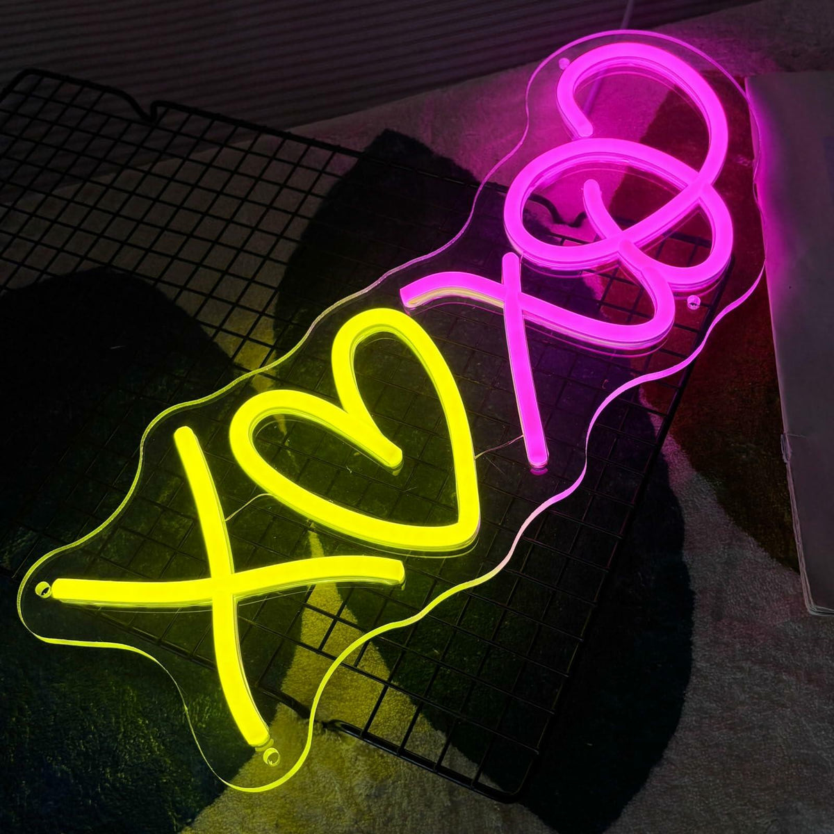 Letrero de neón de corazón I LOVE YOU, luz LED rosa, decoración de pared, regalo para bodas y fiestas