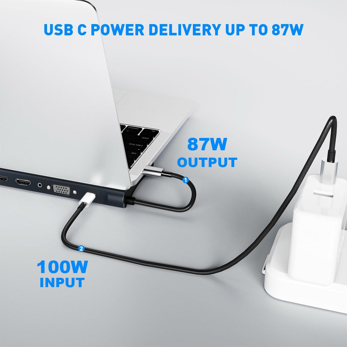 Estación de acoplamiento USB-C BOVONO 12 en 1, Dual 4K HDMI, PD 87W, USB para portátil
