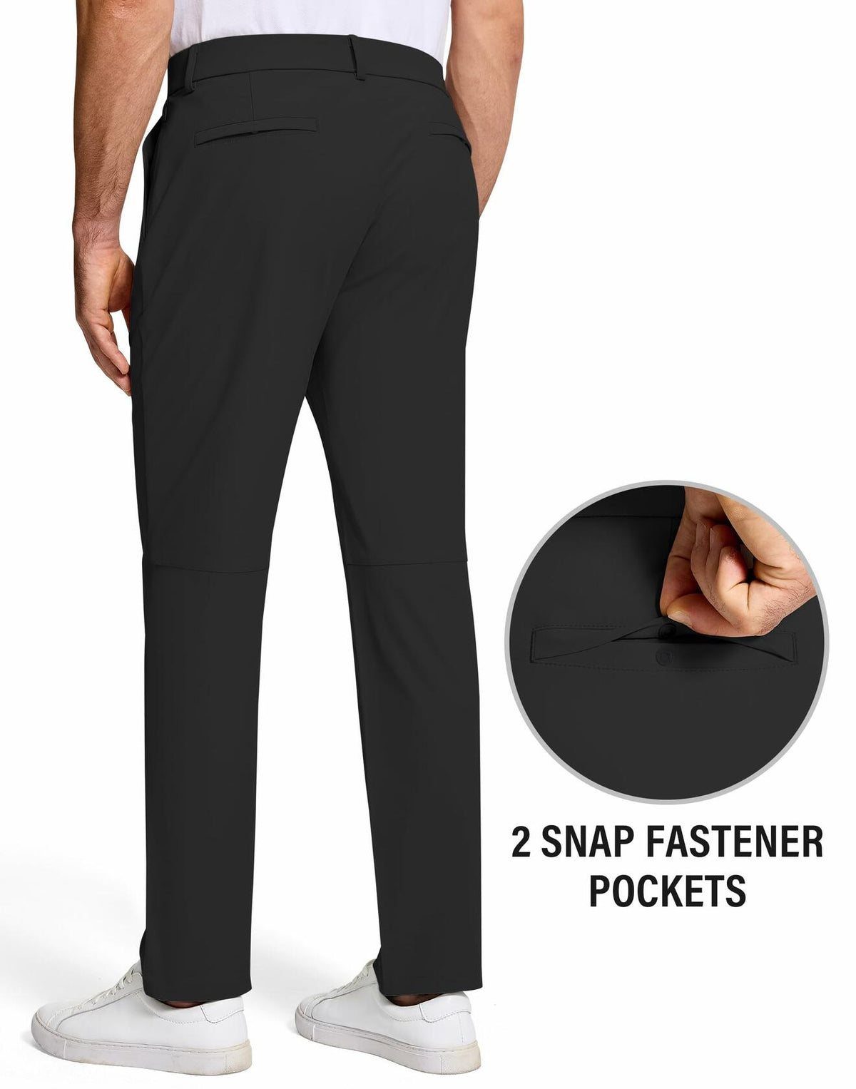 Pantalones de vestir de golf para hombre SERAMY, corte ajustado, elásticos, de secado rápido, color caqui claro, talla 35