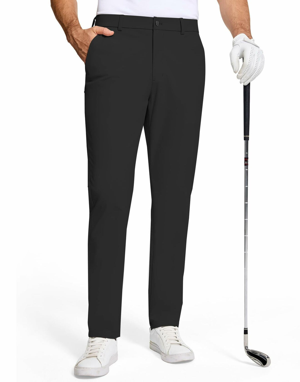 Pantalones de vestir de golf para hombre SERAMY, corte ajustado, elásticos, de secado rápido, color caqui claro, talla 35