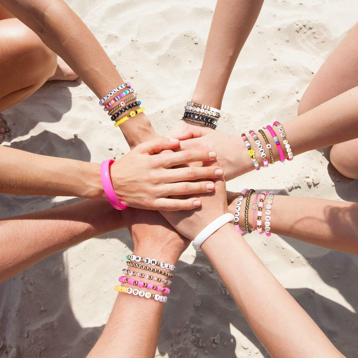 Pulseras de la amistad con cuentas Taylo Sweet de 5 piezas para mujer, multicolor