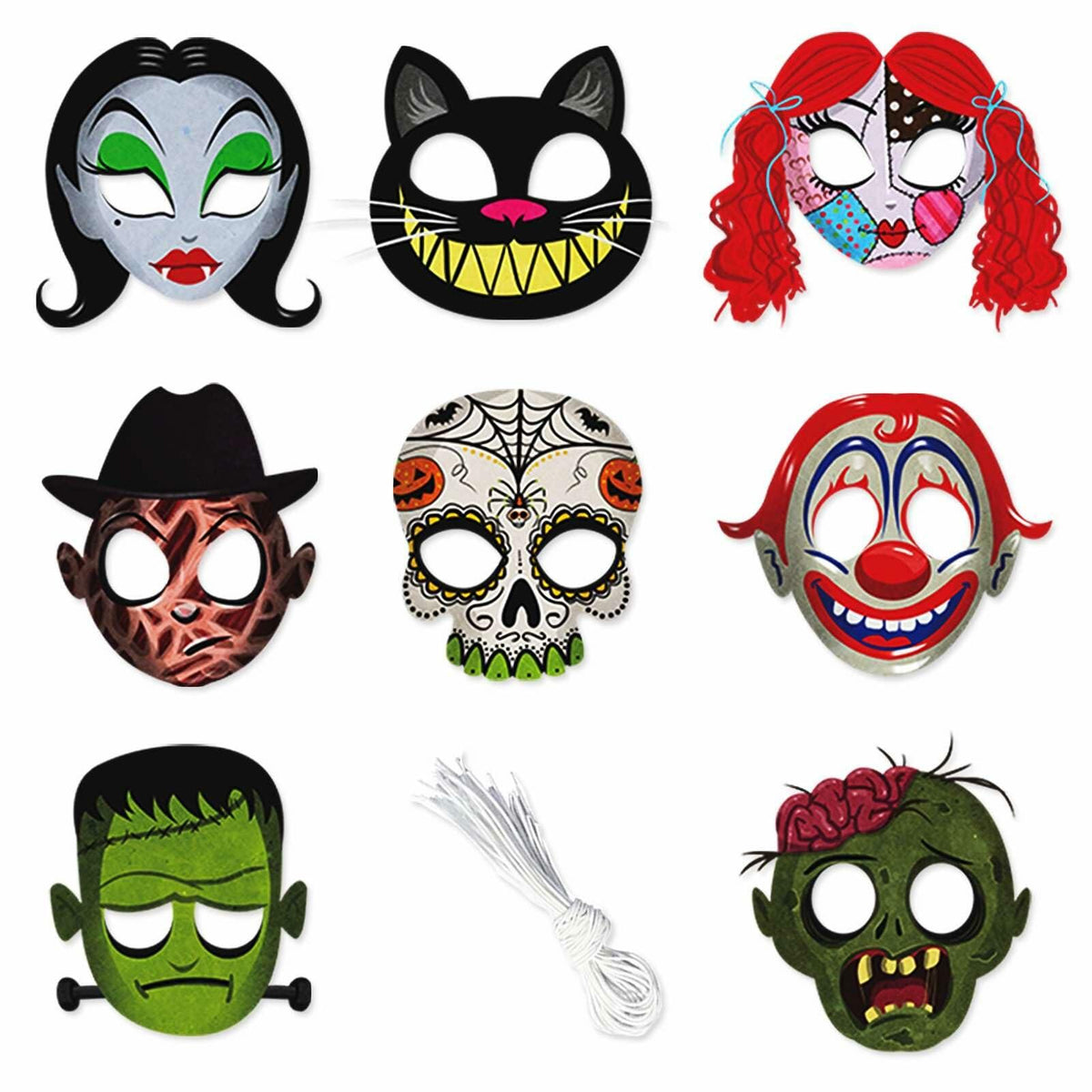 LHOAVWE Máscaras de cosplay de cara completa para Halloween, 8 piezas, decoración para disfraces de fiesta