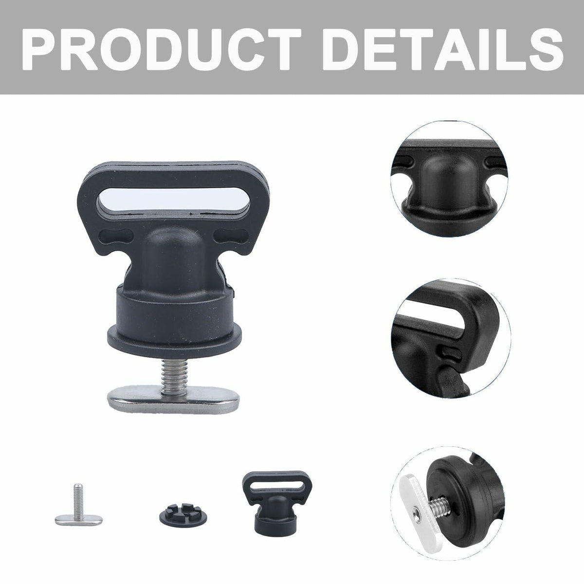 Ojales de amarre para rieles Thorn, M6, acero inoxidable 316, paquete de 6