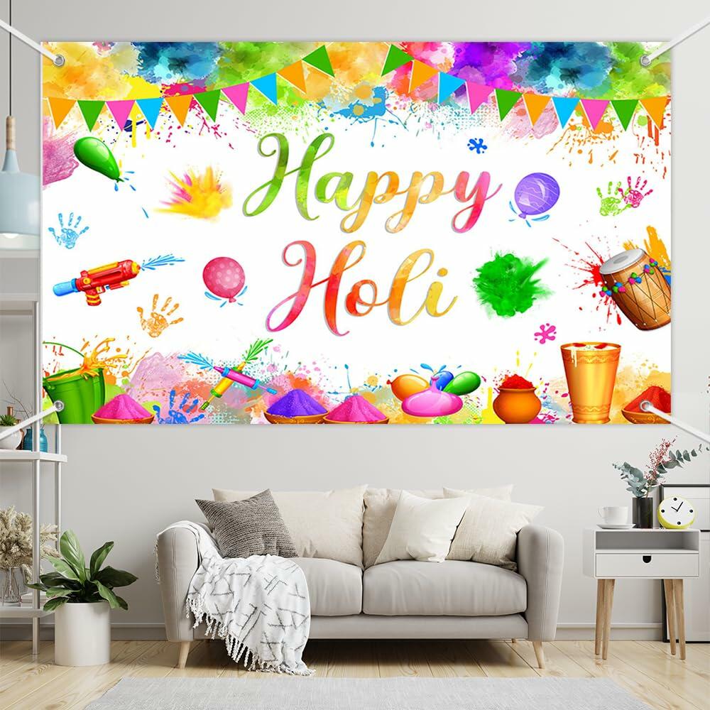 Fondo MEHOFOND para fiesta del festival Happy Holi, 7x5 pies