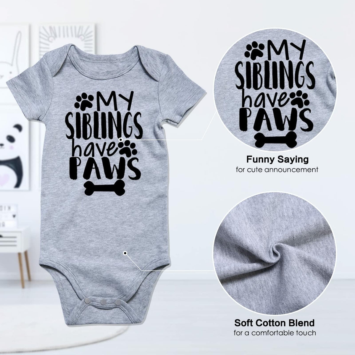 Funnycokid Baby Mother's Day Outfit Our First Mother's Day, Gray,  0-3 Months