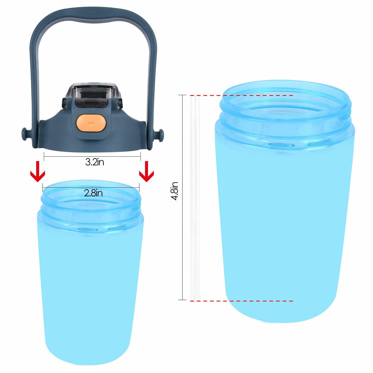 Tapa de repuesto TEITEAI para vaso Zak de 15 oz, azul marino, sin BPA, a prueba de fugas