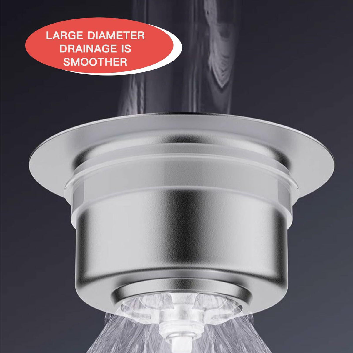 Cesta colador de fregadero de acero inoxidable 304 con tapa de cierre, drenaje de 3.5 pulgadas, color plateado