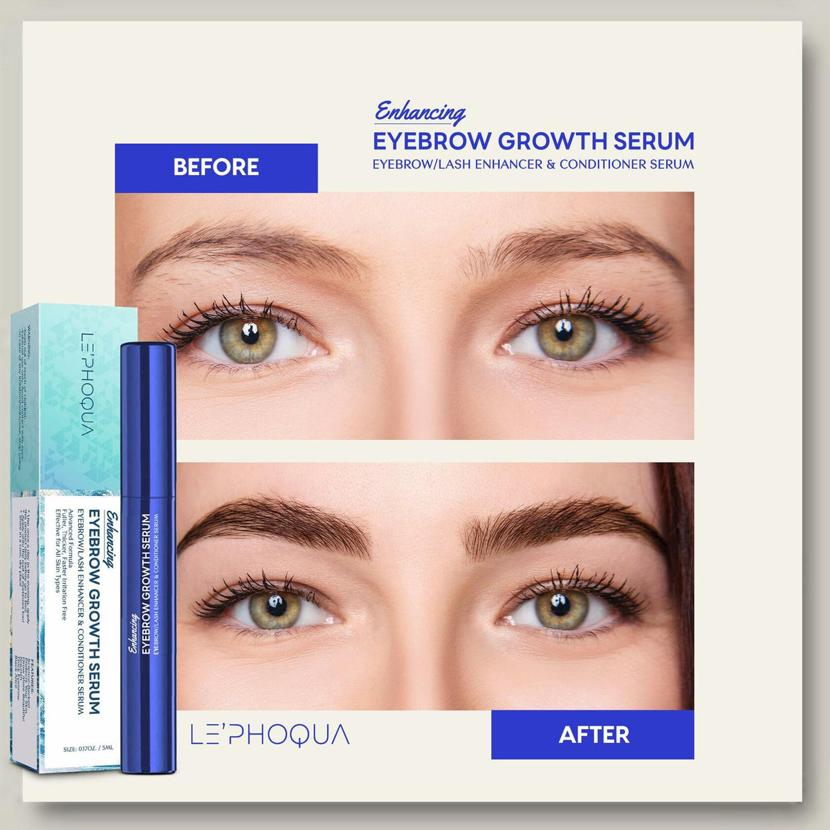 Sérum para cejas con fórmula avanzada para unas cejas más pobladas y gruesas, sérum nutritivo