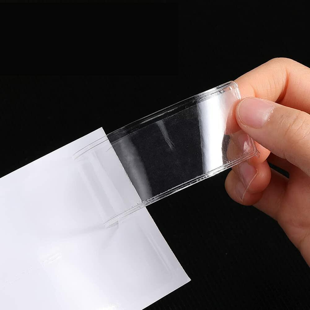 ccHuDE 48 piezas de soportes para etiquetas transparentes autoadhesivos, bolsillos para etiquetas de estante