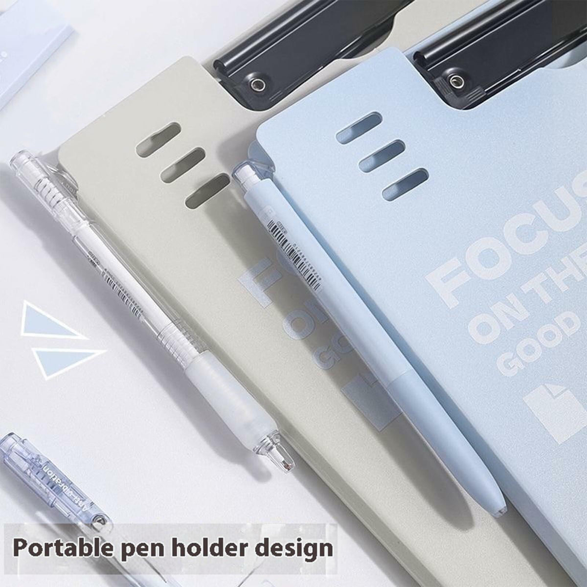 Carpeta de archivos A4 de plástico duradero DAIZART con pinza de hierro, color blanco cremoso
