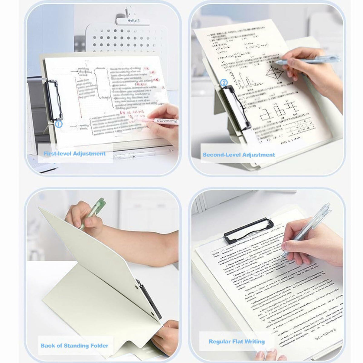 Carpeta de archivos A4 de plástico duradero DAIZART con pinza de hierro, color blanco cremoso