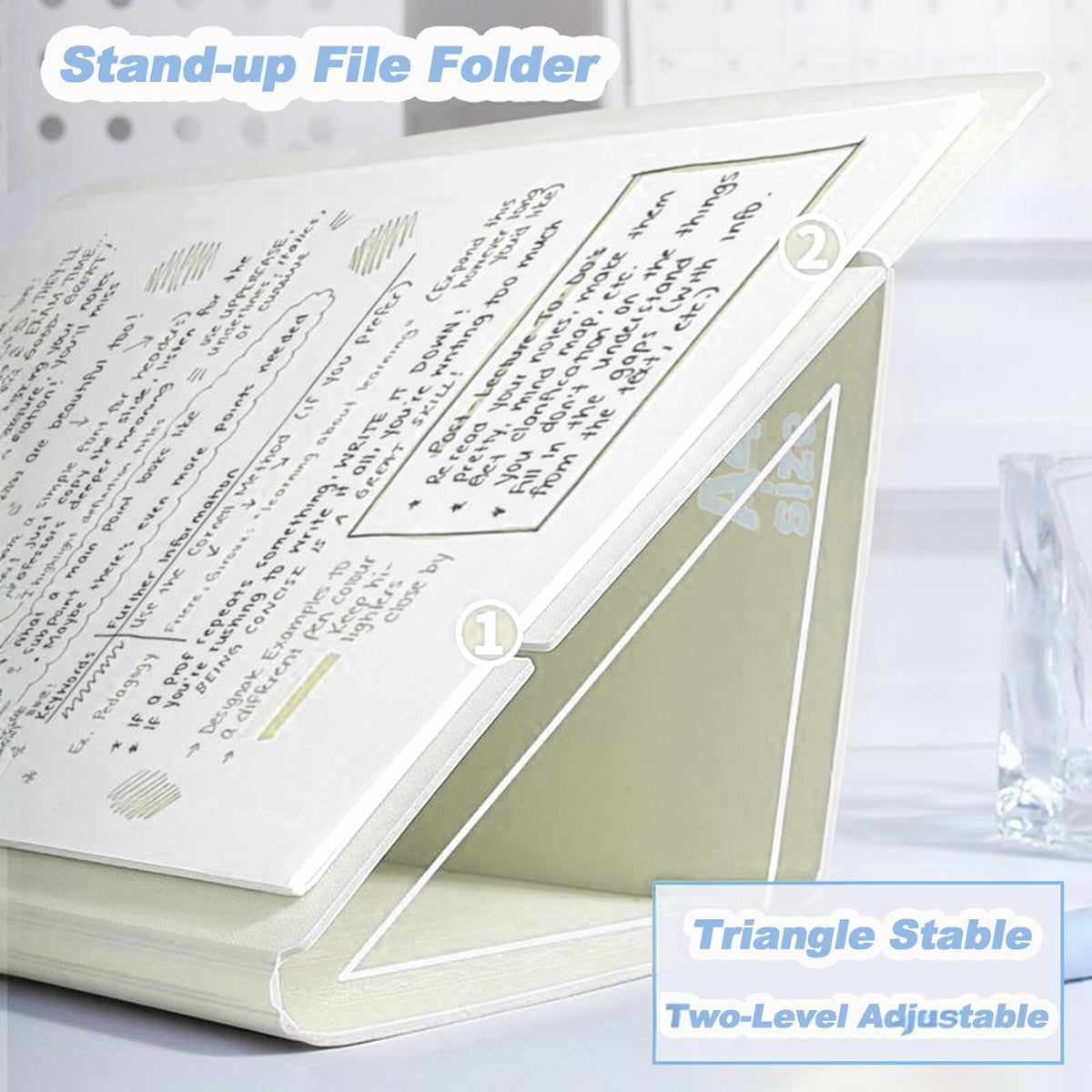 Carpeta de archivos A4 de plástico duradero DAIZART con pinza de hierro, color blanco cremoso