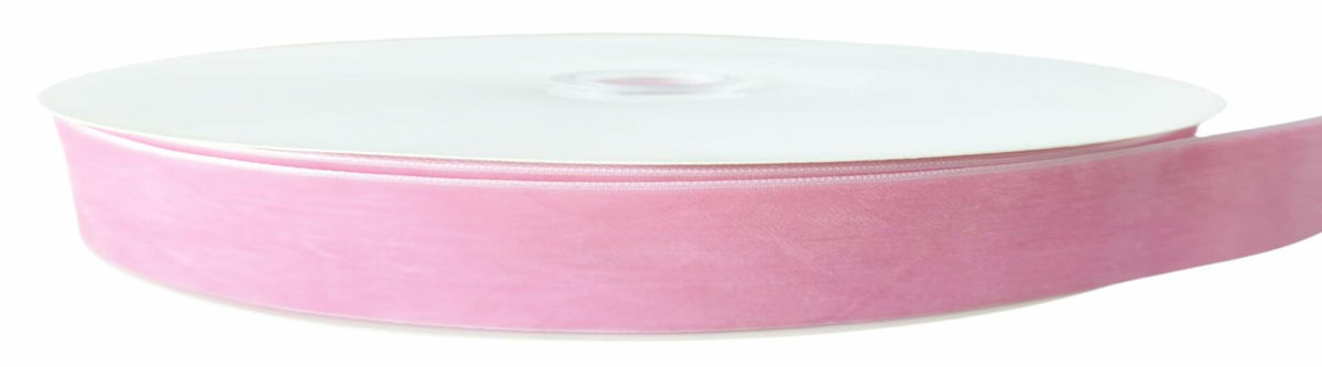 Cinta de terciopelo rosa Abbaoww de 5/8 de pulgada, una cara, 25 yardas para manualidades y bricolaje