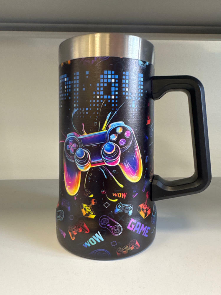 Jarra de cerveza TSIMPLE Gamer de 24 oz, regalo con temática de juegos de 24 oz