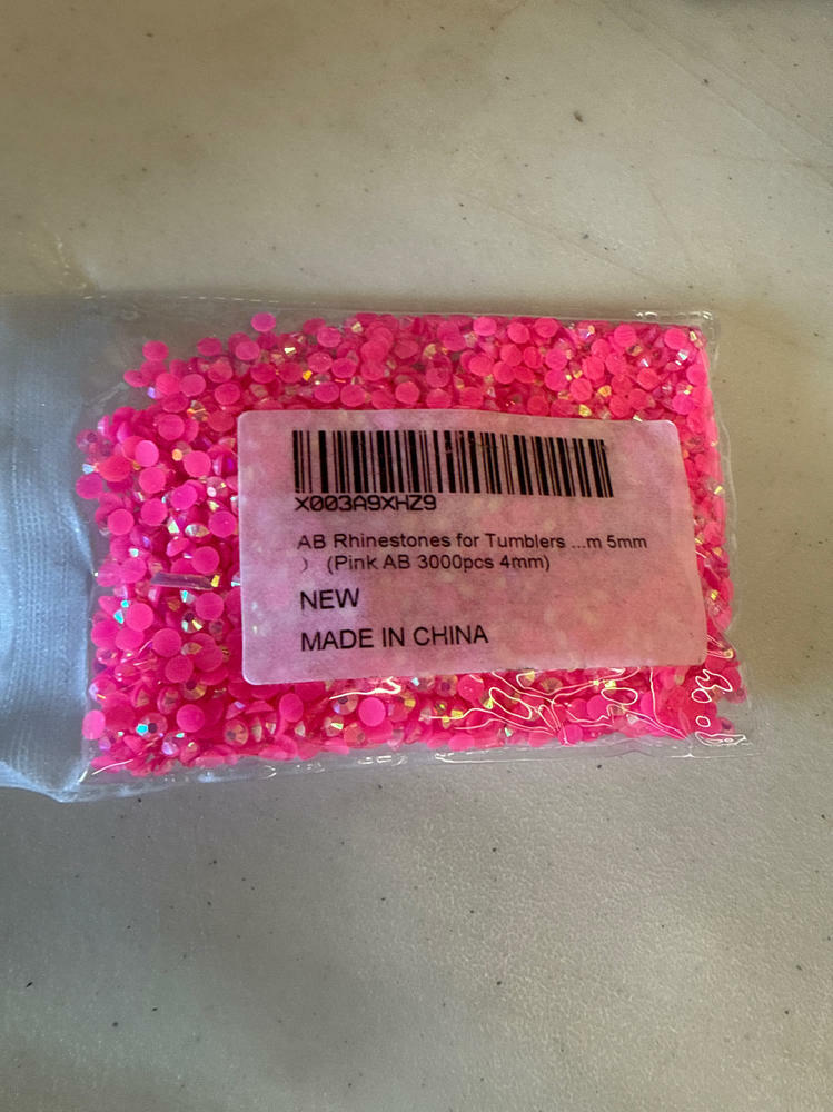 3000 piezas de gemas para manualidades, tipo jelly AB y rosa transparente, con base plana, de 4 mm