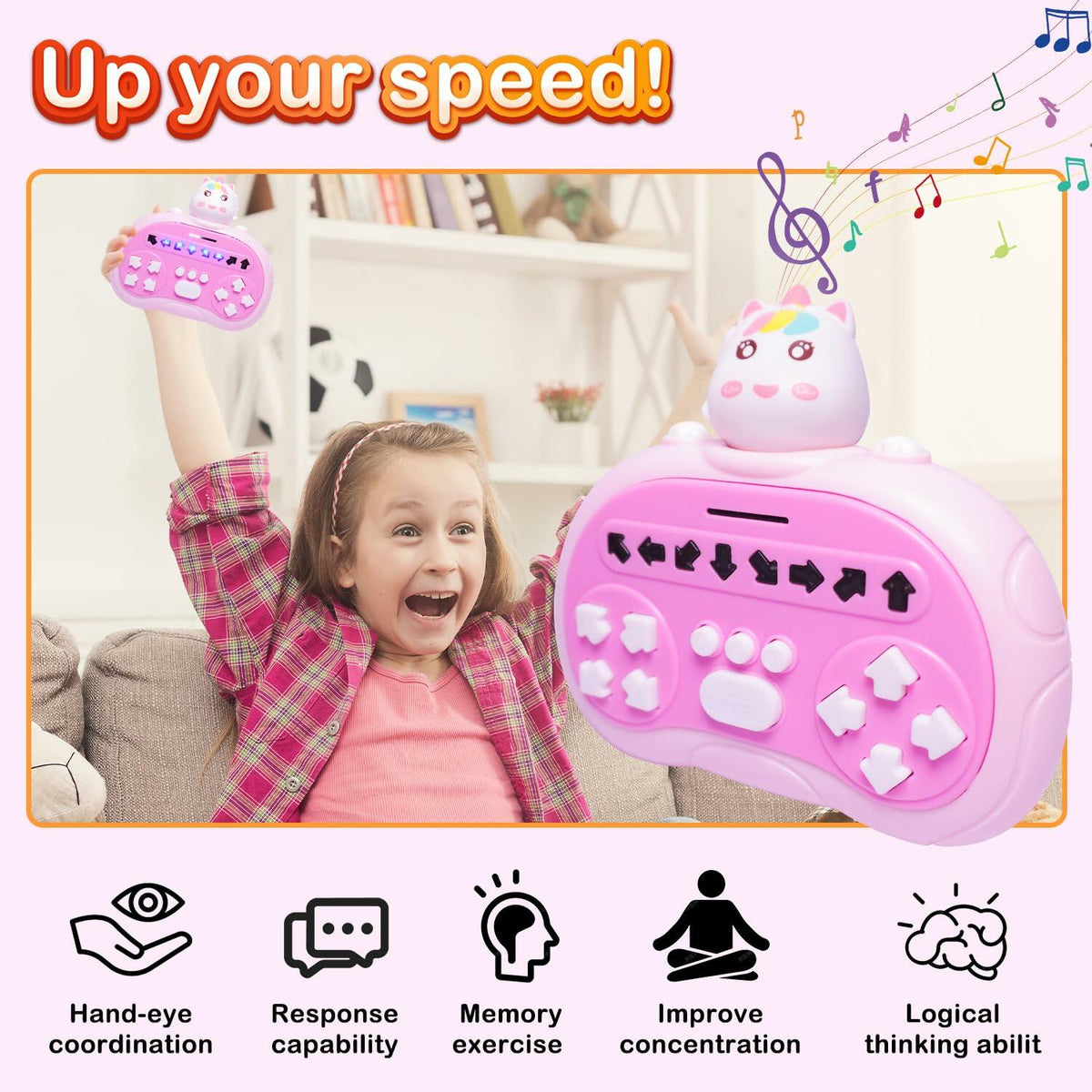 Juguete educativo de máquina de baile y ritmo de mano para niños de 3 a 12 años, diseño de poni