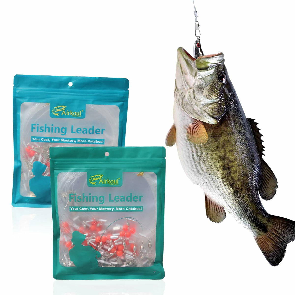 AIRKOUL 24 piezas de líneas de pesca de nailon con esmerillones, broches y cuentas