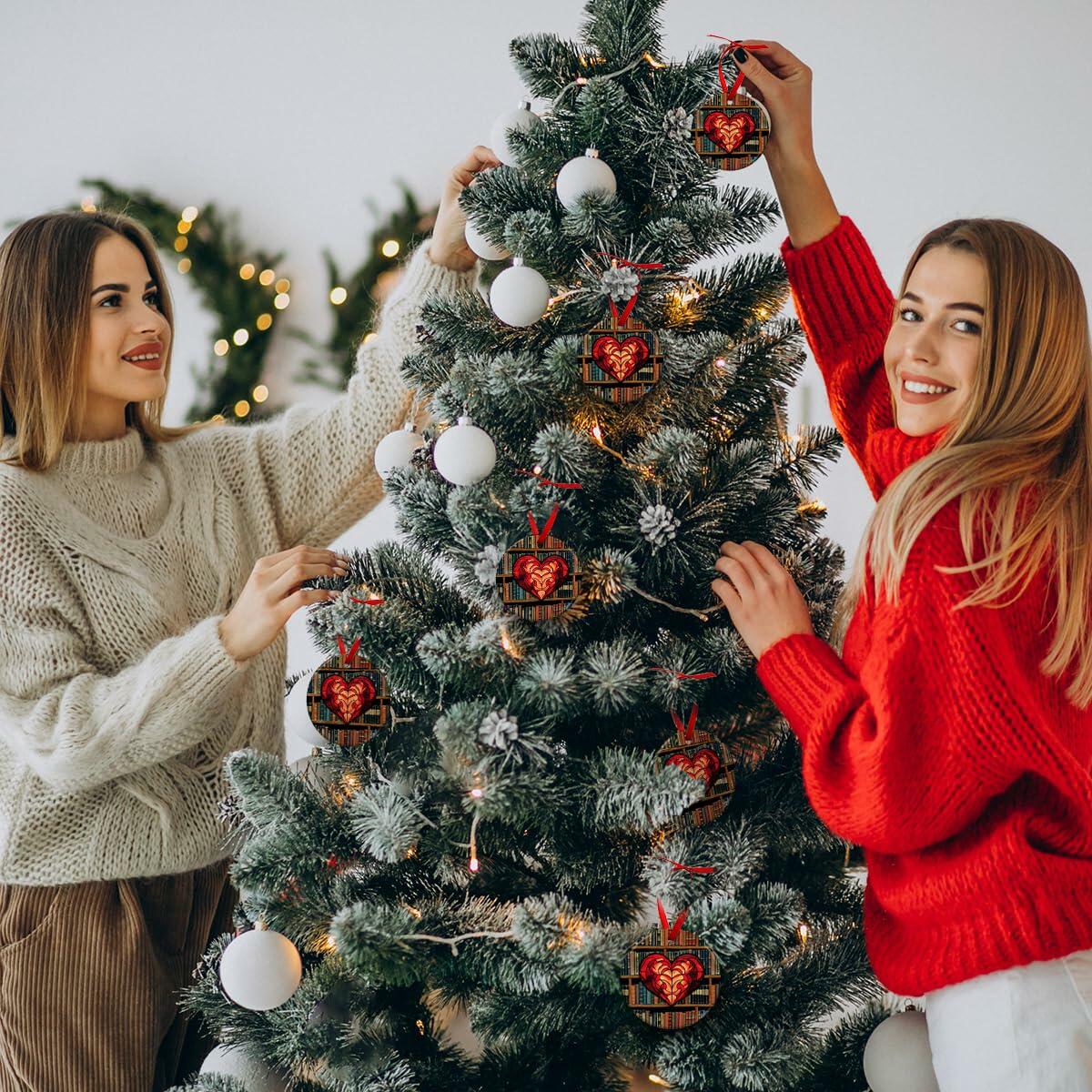 Adorno navideño de libro de cerámica Kilyhome multicolor para amantes de los libros